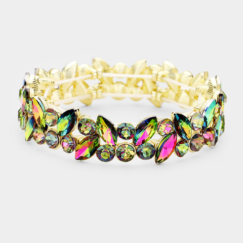 Ivy Goddess - gold vitrail rhinestone jewelry set