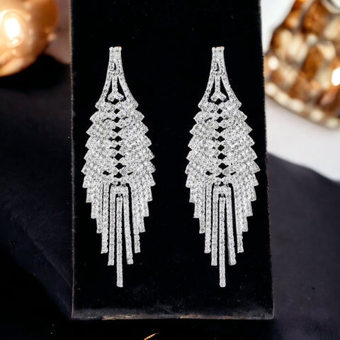 Alina - clear dangle rhinestone earrings