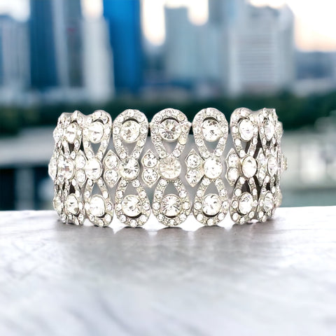 Showtime - clear silver Infinity Rhinestone Stretch Bracelet